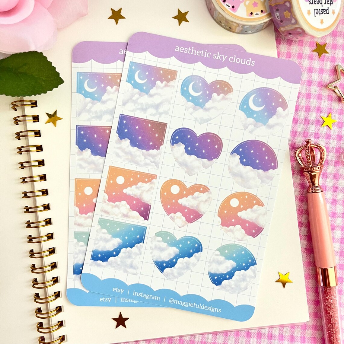 Aesthetic Cloud Sticker Sheet