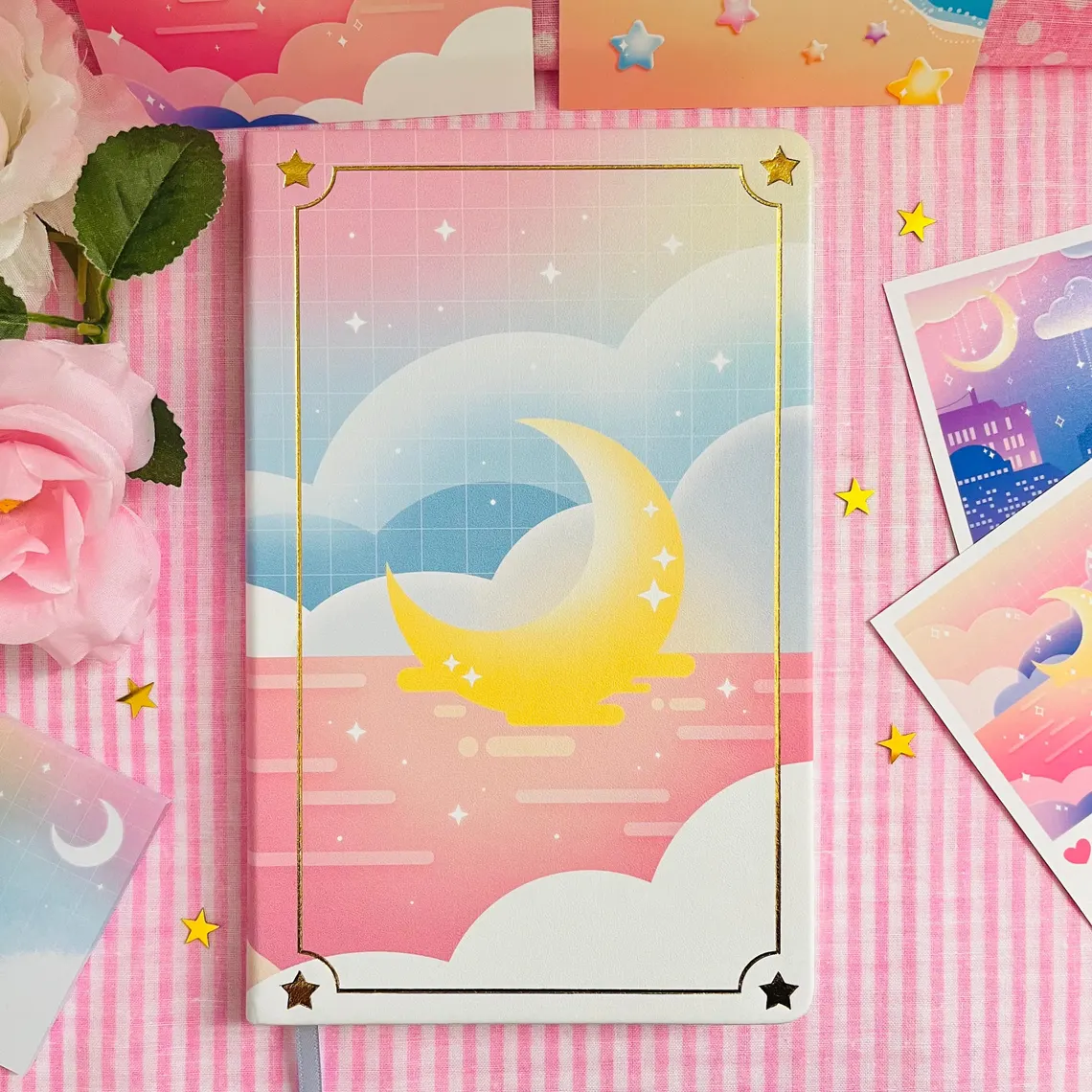 Aesthetic Pastel Moon Notebook
