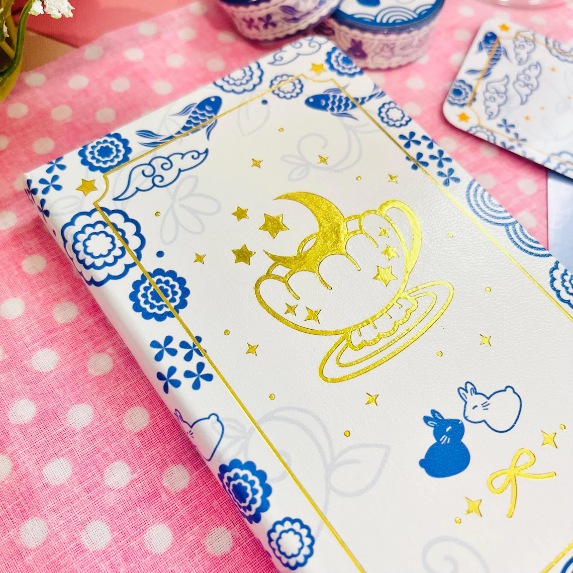 Blue Floral Moon Tea Notebook